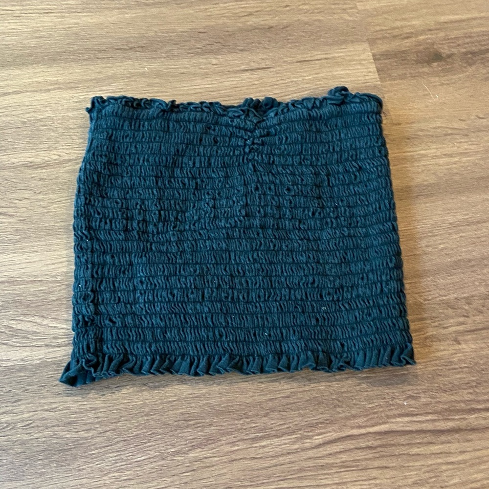 Brandy Melville Black Scrunched Tube Top